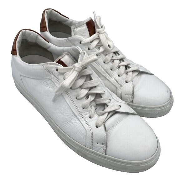 To Boot New York Men’s White Leather Lace Up Sneakers Size 11 Made in Italy - Picture 1 of 6